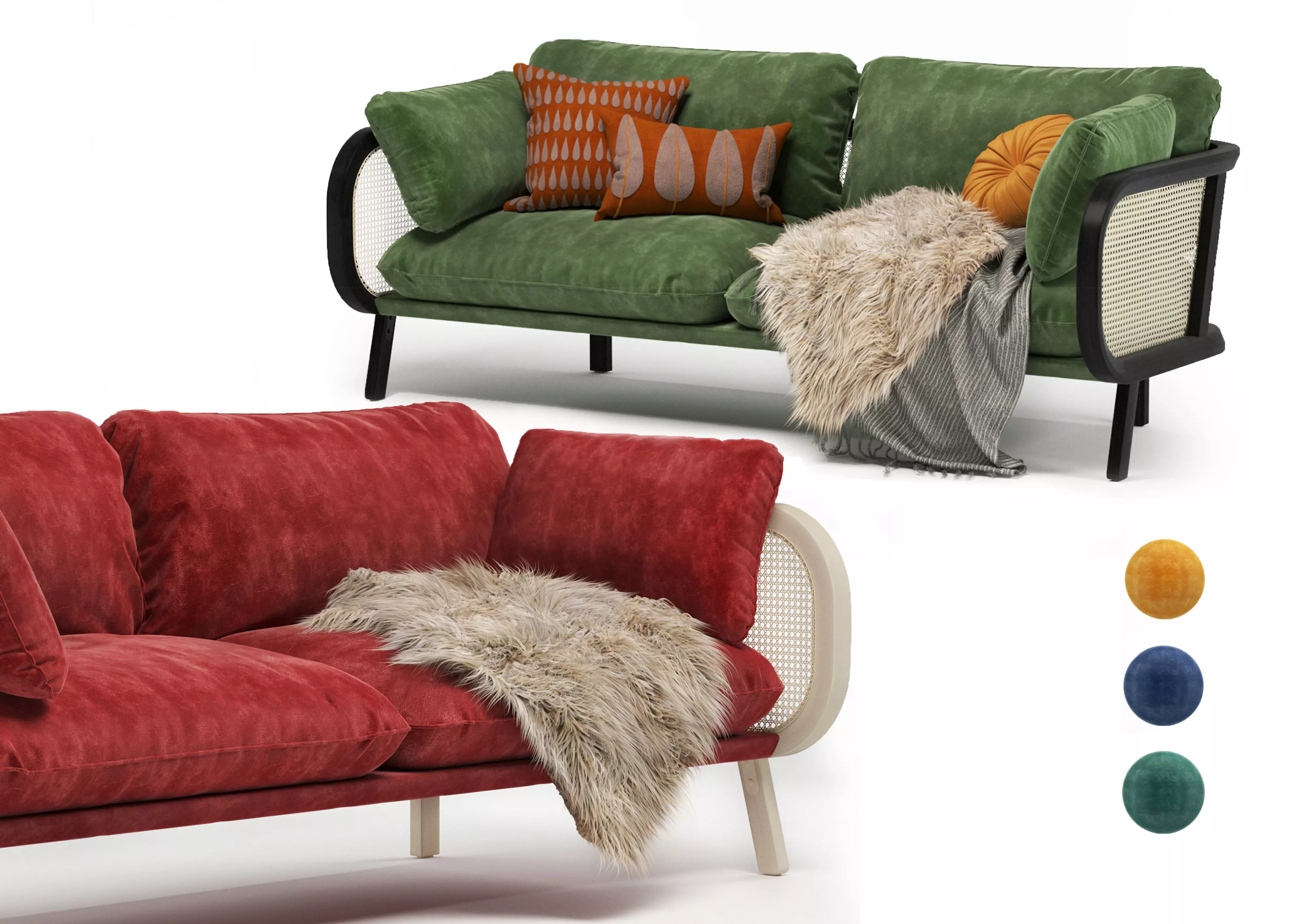 BuzziCane couch and couch 3D model