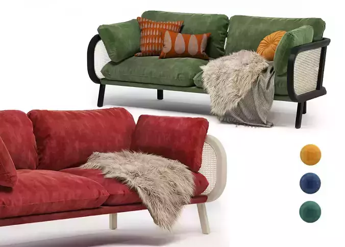 BuzziCane couch and couch 3D model