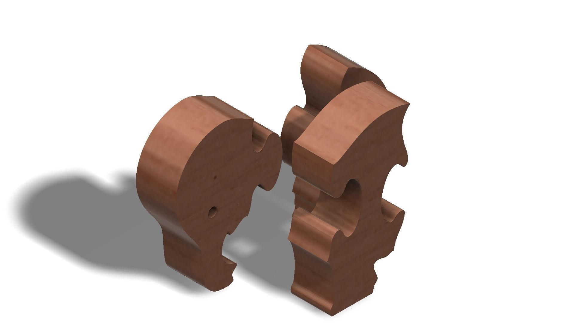 Wooden elephant 3D puzzle model 3D model_3