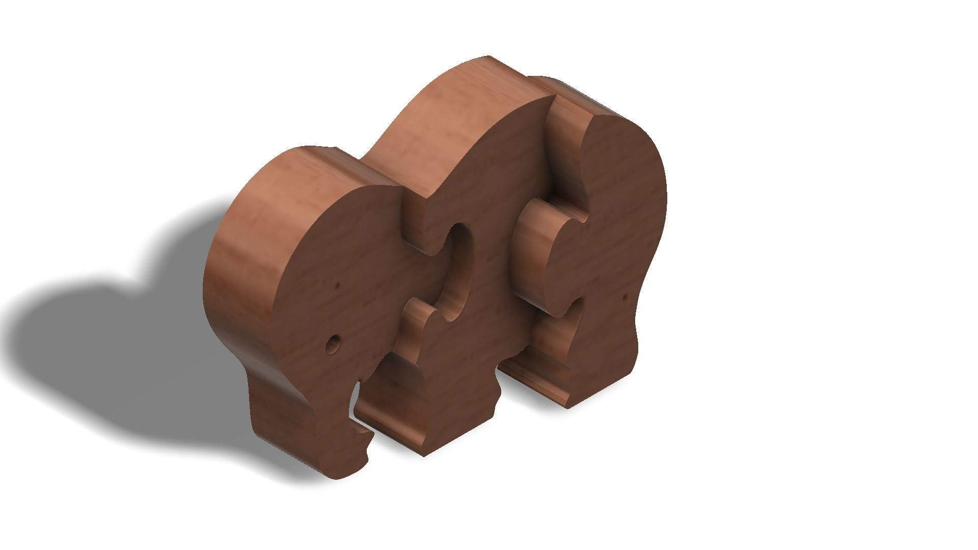 Wooden elephant 3D puzzle model 3D model_2