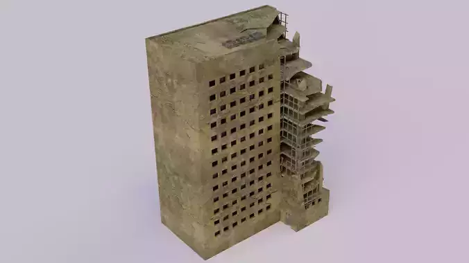 Destroyed building Free 3D model