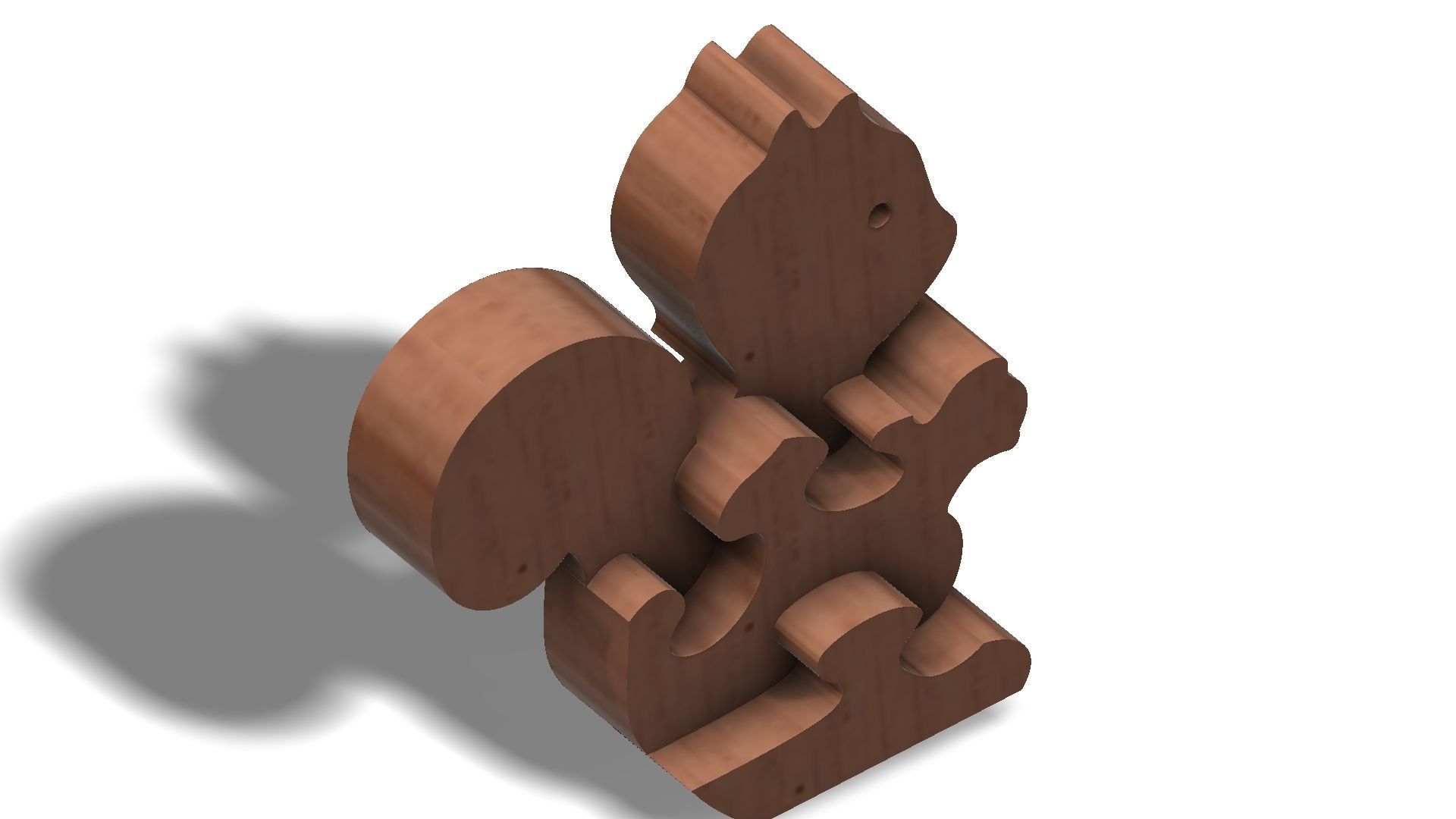 Wooden squirrel 3D puzzle model 3D model_2