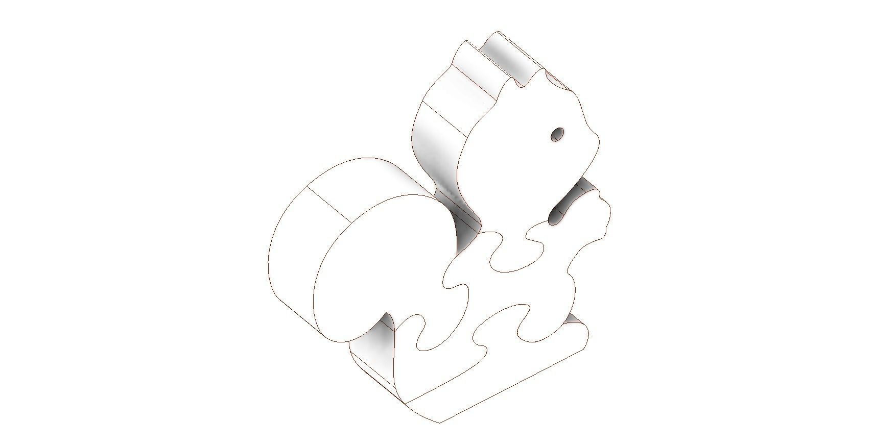 Wooden squirrel 3D puzzle model 3D model_4