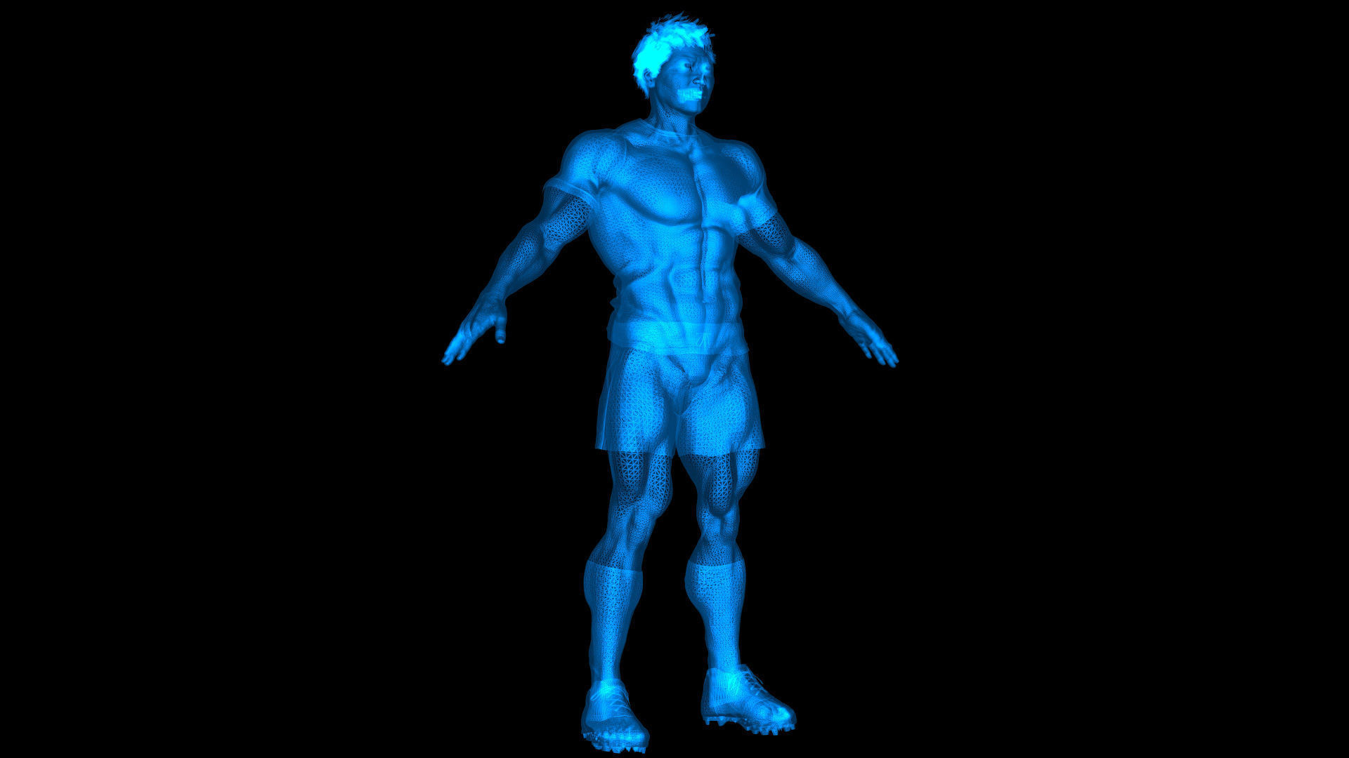 Asian Football Soccer Player Male  3D model_2