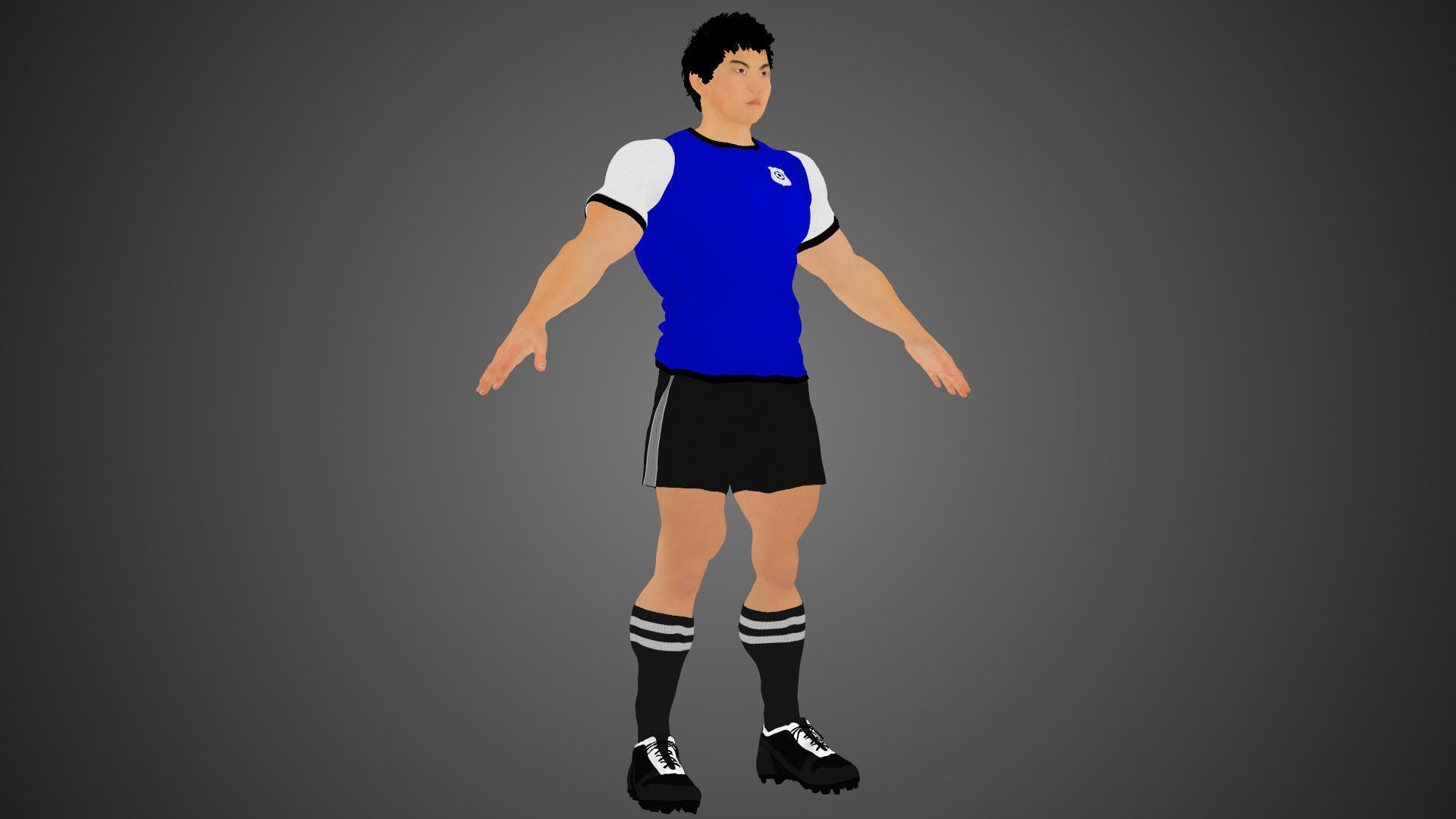Asian Football Soccer Player Male  3D model_4