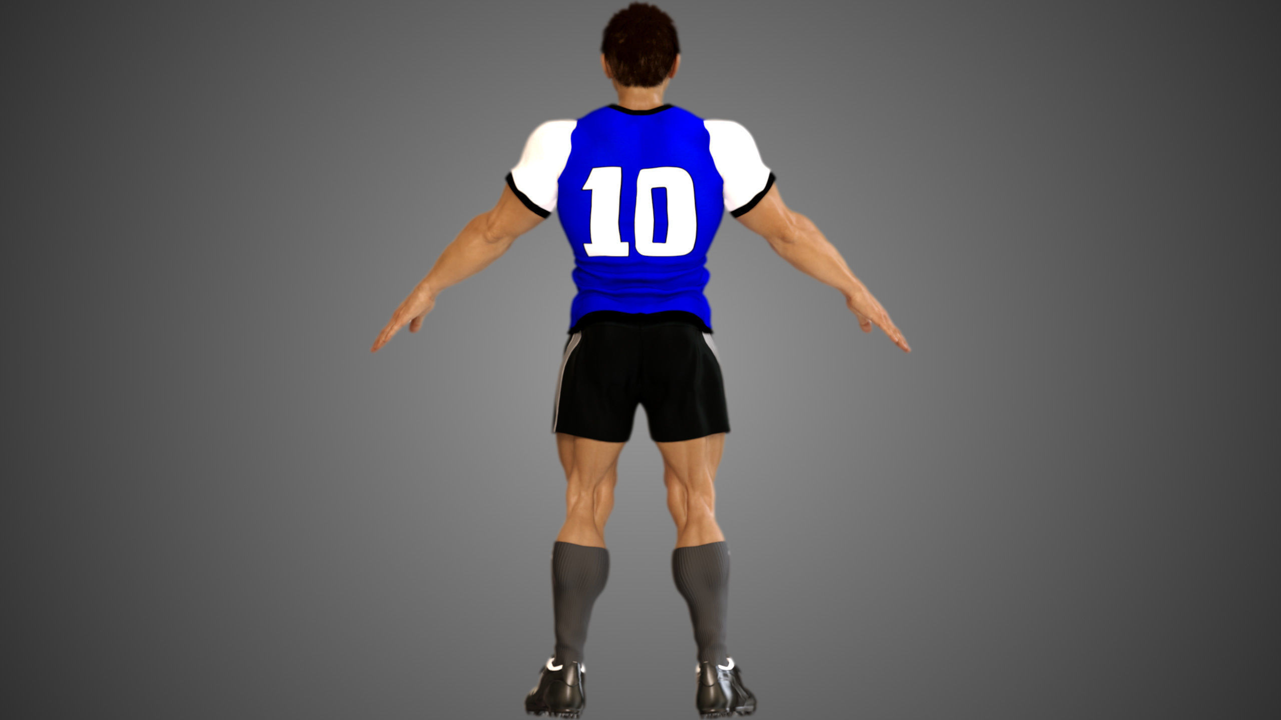 Asian Football Soccer Player Male  3D model_8