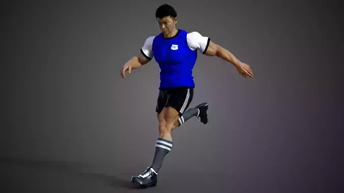Asian Football Soccer Player Male  3D model Asian Football Soccer Player Male  3D model