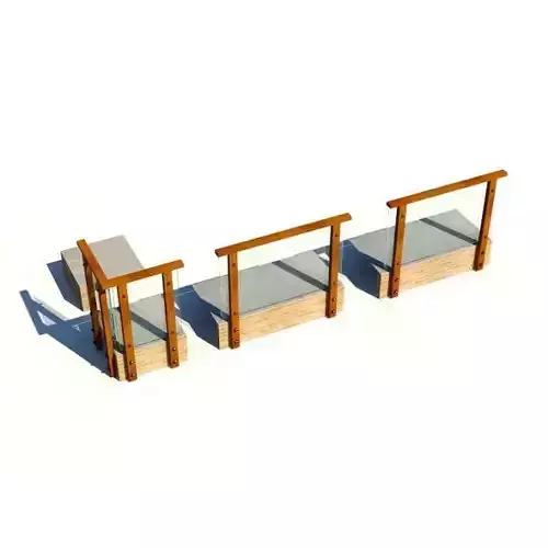 Wooden Model Of Segmented Porch Exterior Set