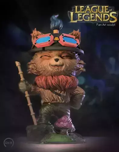 Teemo League of Legends Fan Art sculpt 3D print model