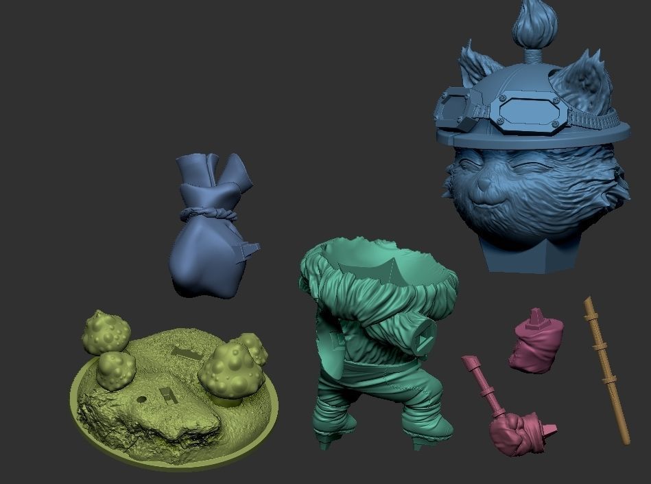 Teemo League of Legends Fan Art sculpt 3D print model_4