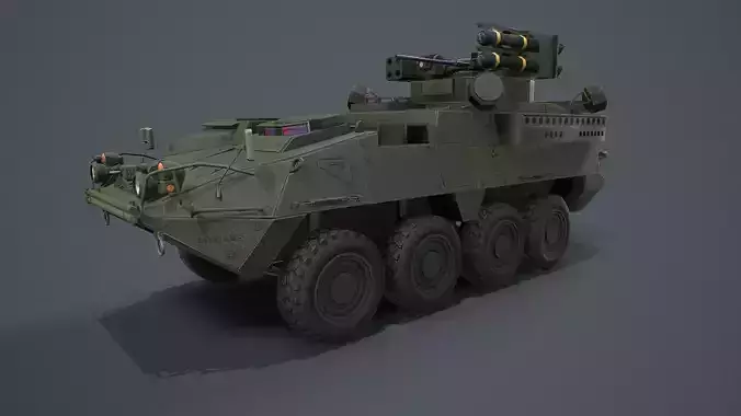 Stryker A1 IM-SHORAD Low-poly 3D model