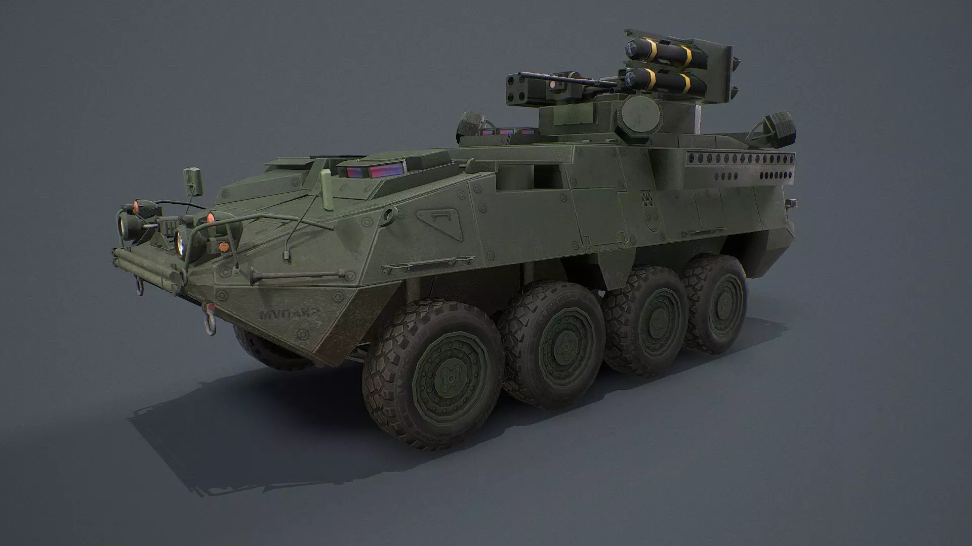 Stryker A1 IM-SHORAD Low-poly 3D model_0