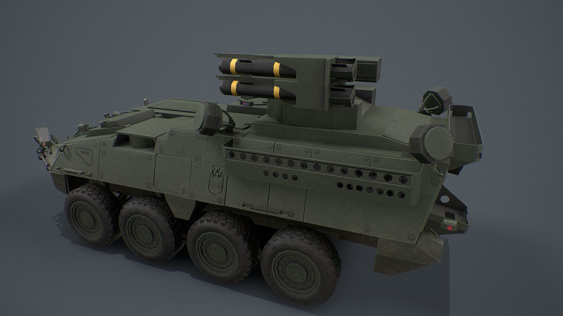Stryker A1 IM-SHORAD Low-poly 3D model_2