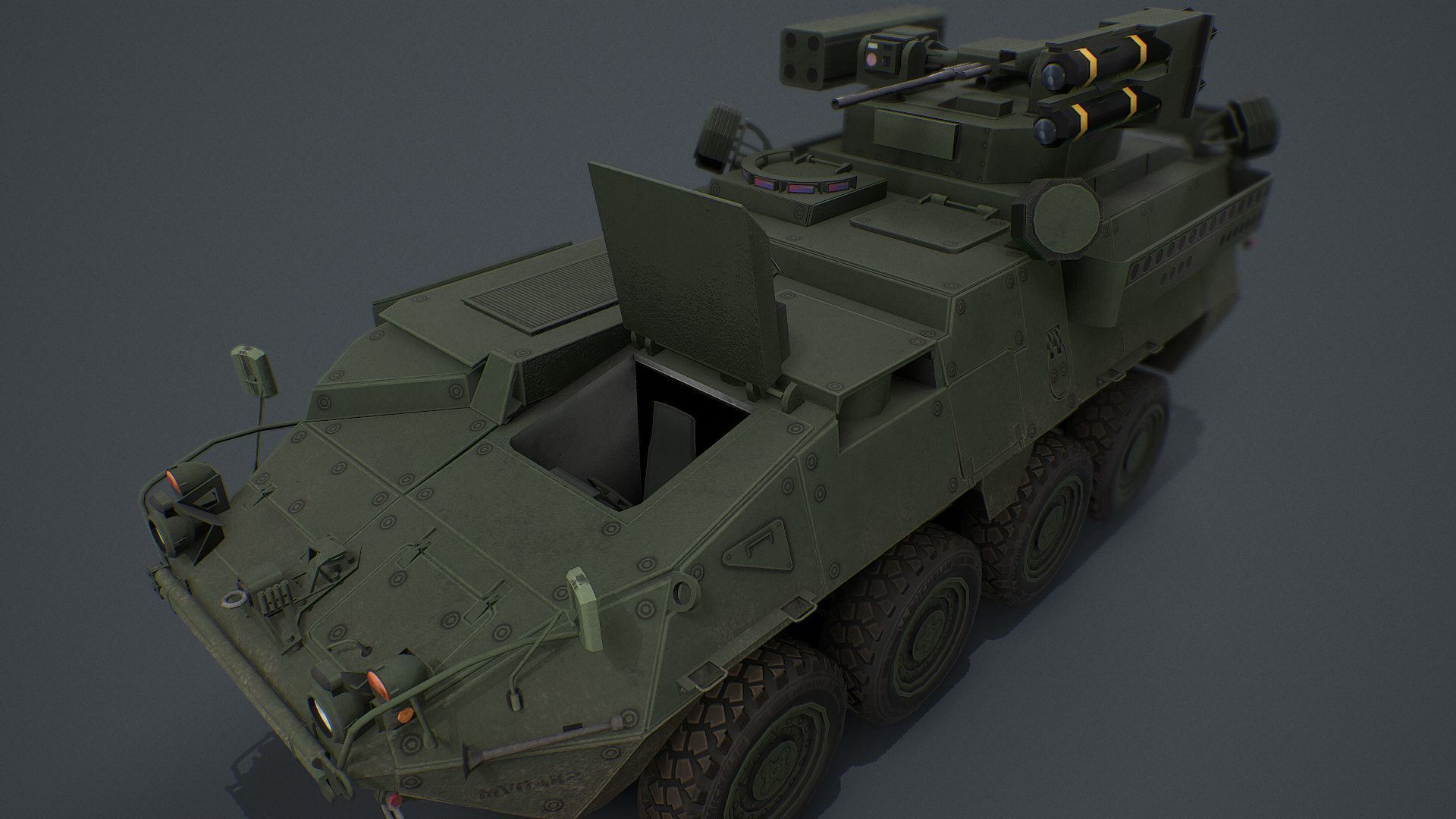 Stryker A1 IM-SHORAD Low-poly 3D model_1