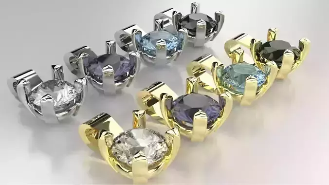 Solitaire pendant-necklace 1GemStone-5mm