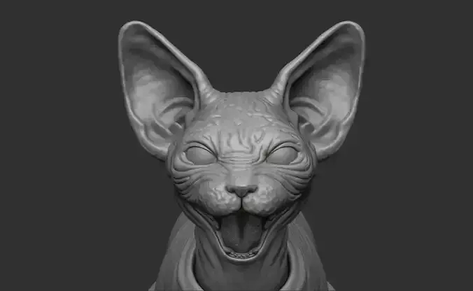 Detailed Sphynx Doll BJD 3D Print 3D print model