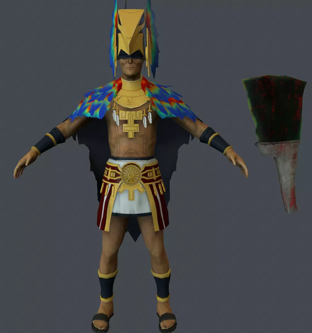 Ancient Warrior Low-poly 3D model