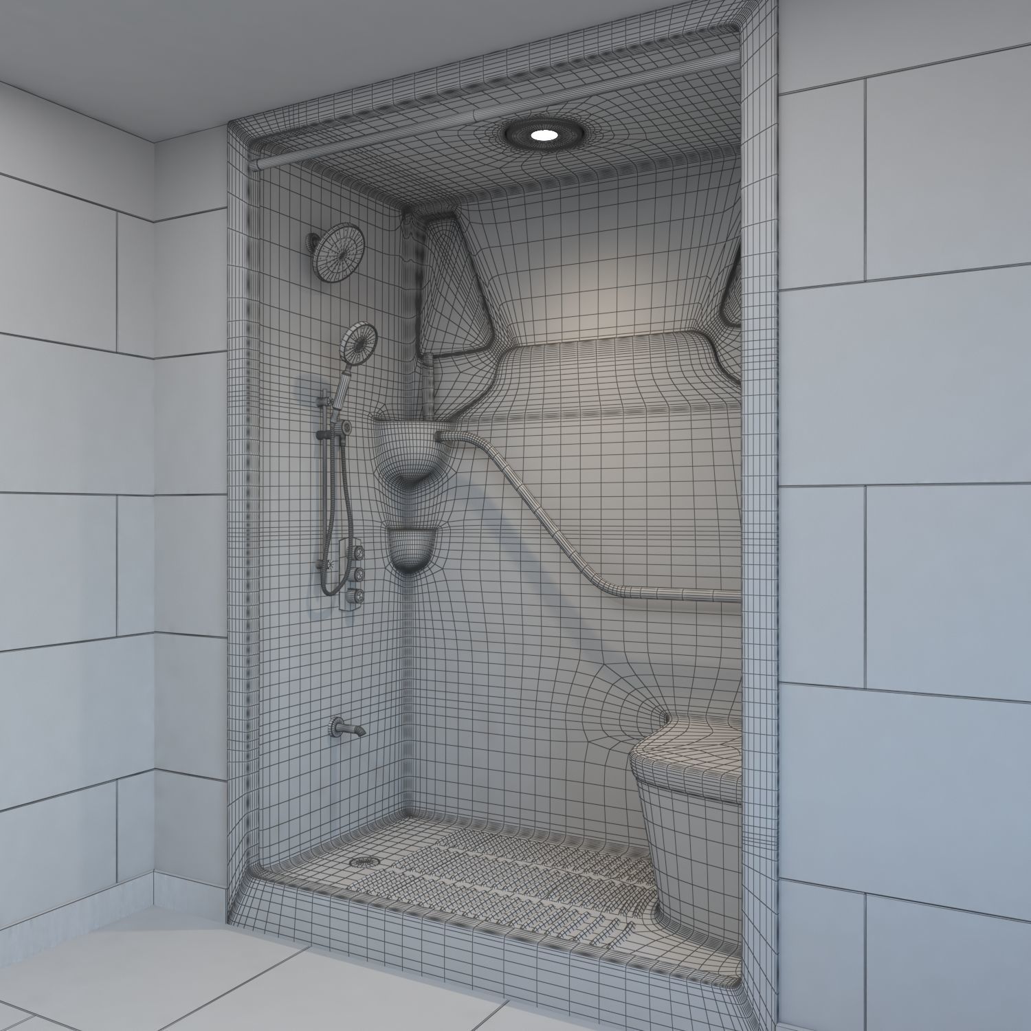 Shower Cabin 3D model_3