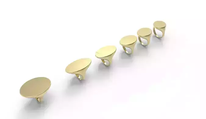 Signet Ring  oval 6parts  