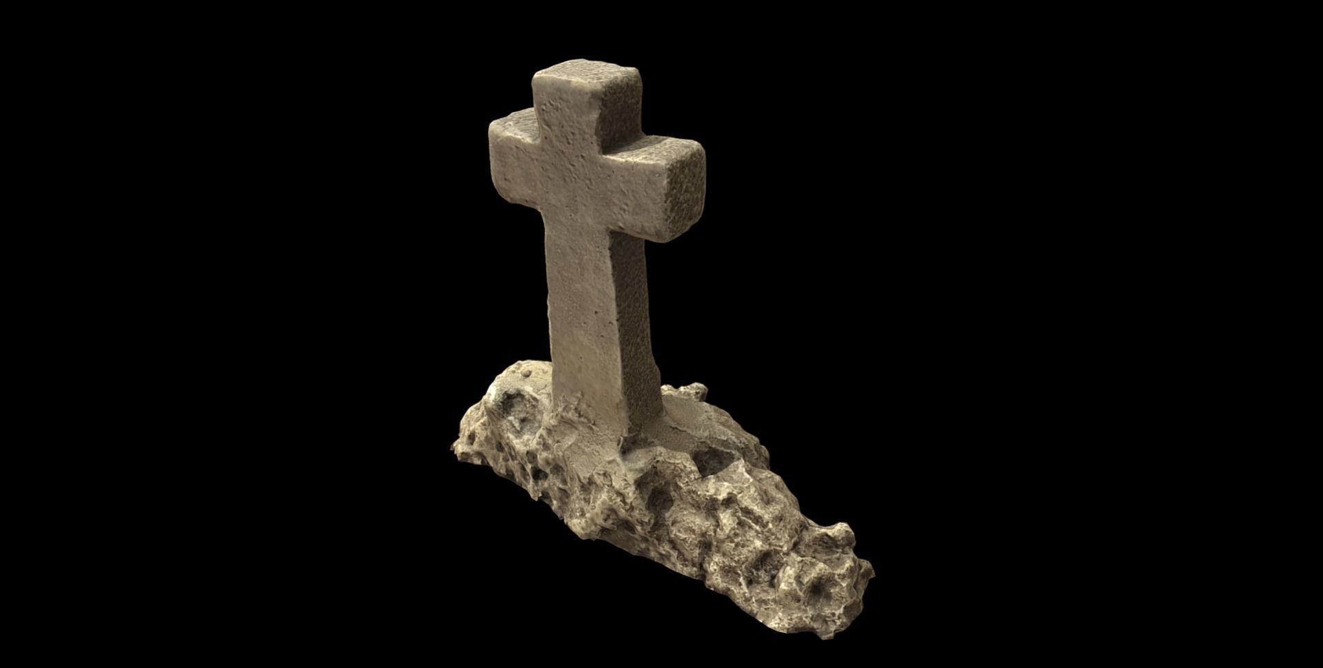 Big Cross souvenir from Old Orhei in Moldova Low-poly 3D model_3