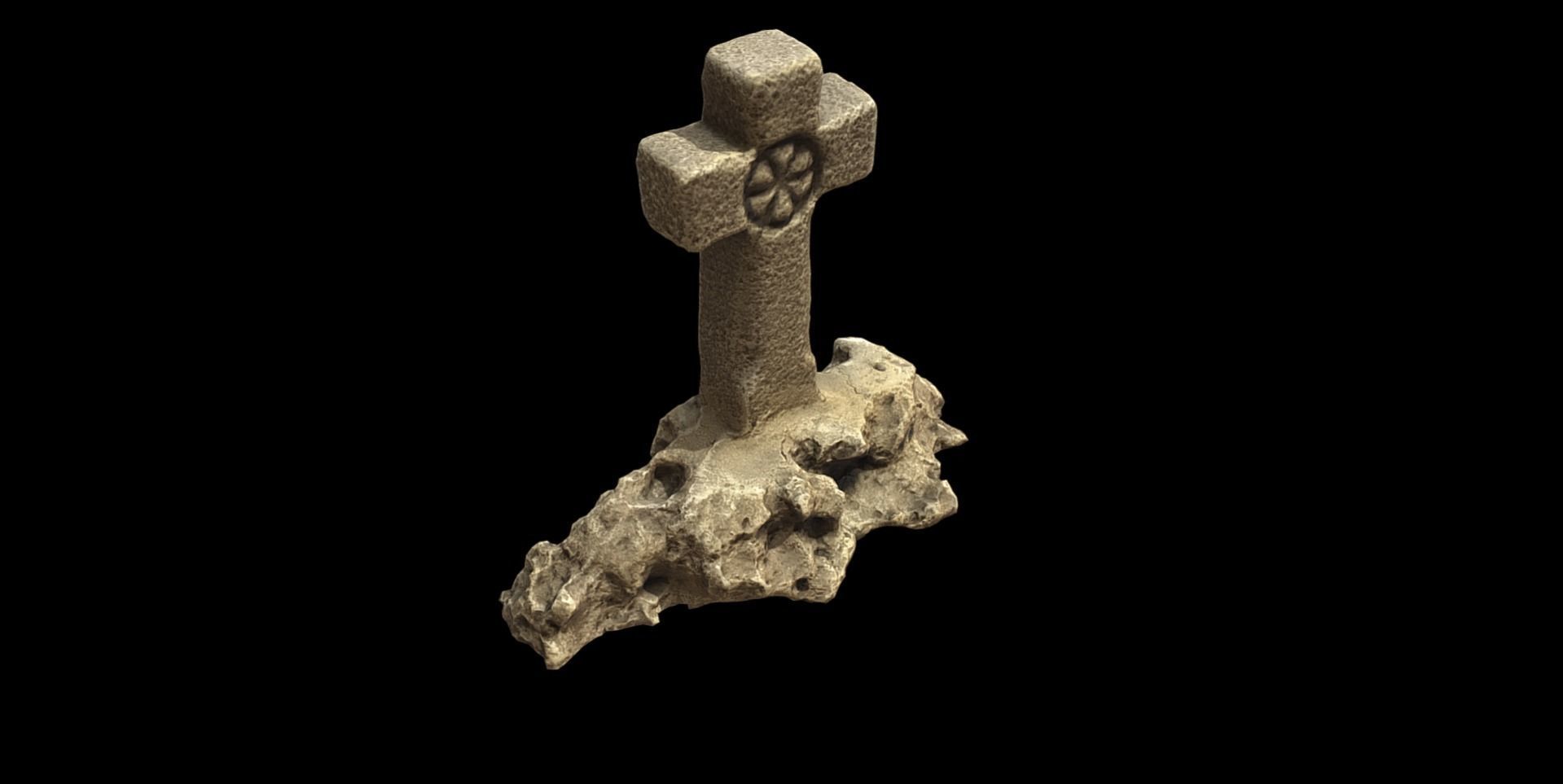 Big Cross souvenir from Old Orhei in Moldova Low-poly 3D model_4