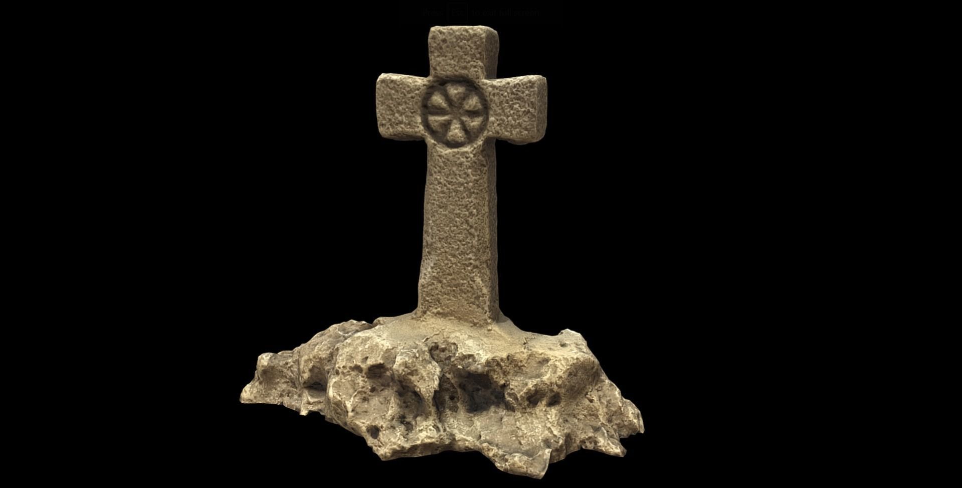 Big Cross souvenir from Old Orhei in Moldova Low-poly 3D model_1