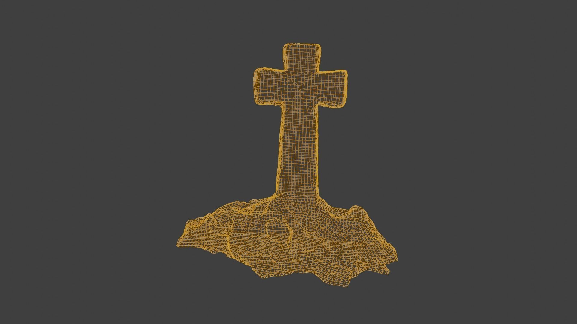 Big Cross souvenir from Old Orhei in Moldova Low-poly 3D model_6