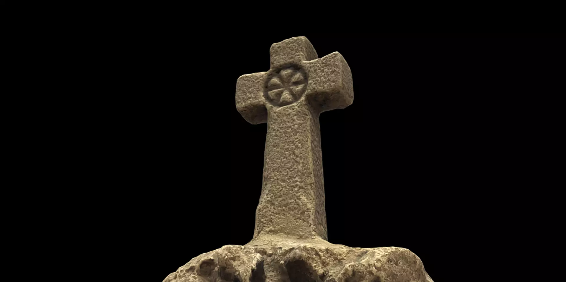 Big Cross souvenir from Old Orhei in Moldova Low-poly 3D model_0