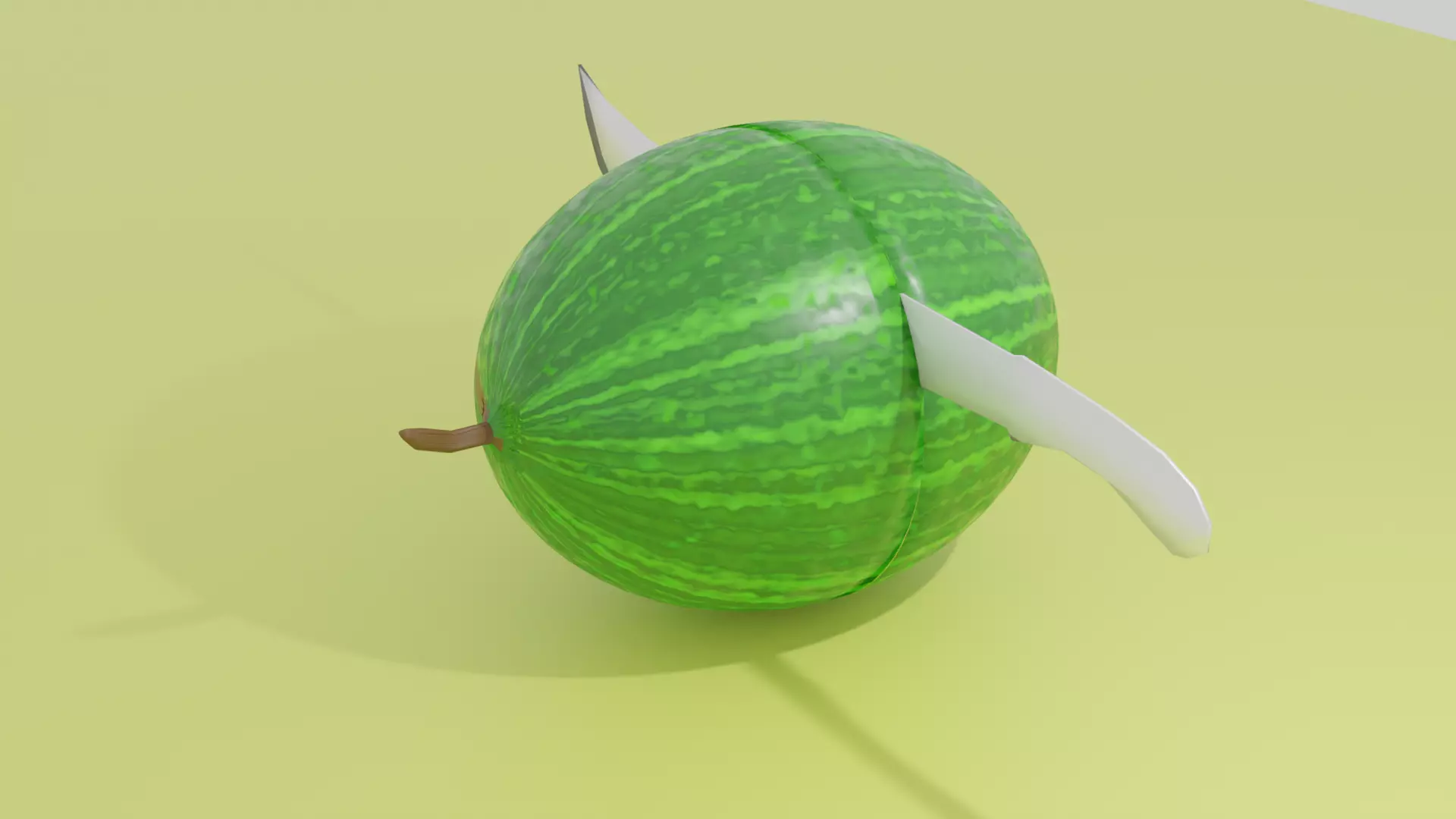 Melon cut animation Low-poly 3D model