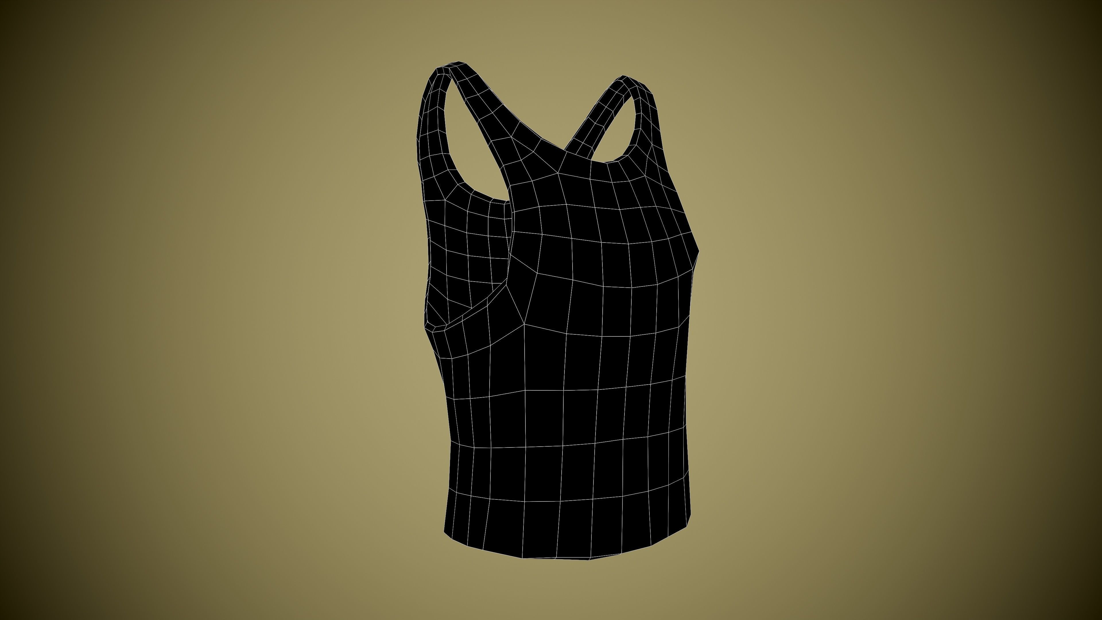 Singlet low-poly tank top with design Low-poly 3D model_18
