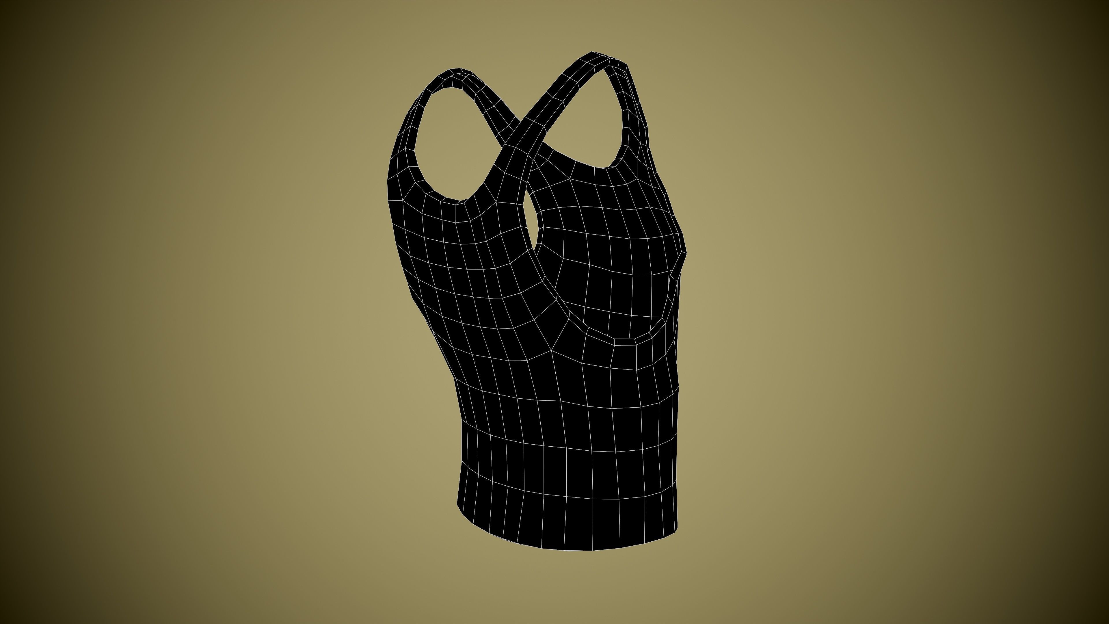 Singlet low-poly tank top with design Low-poly 3D model_21