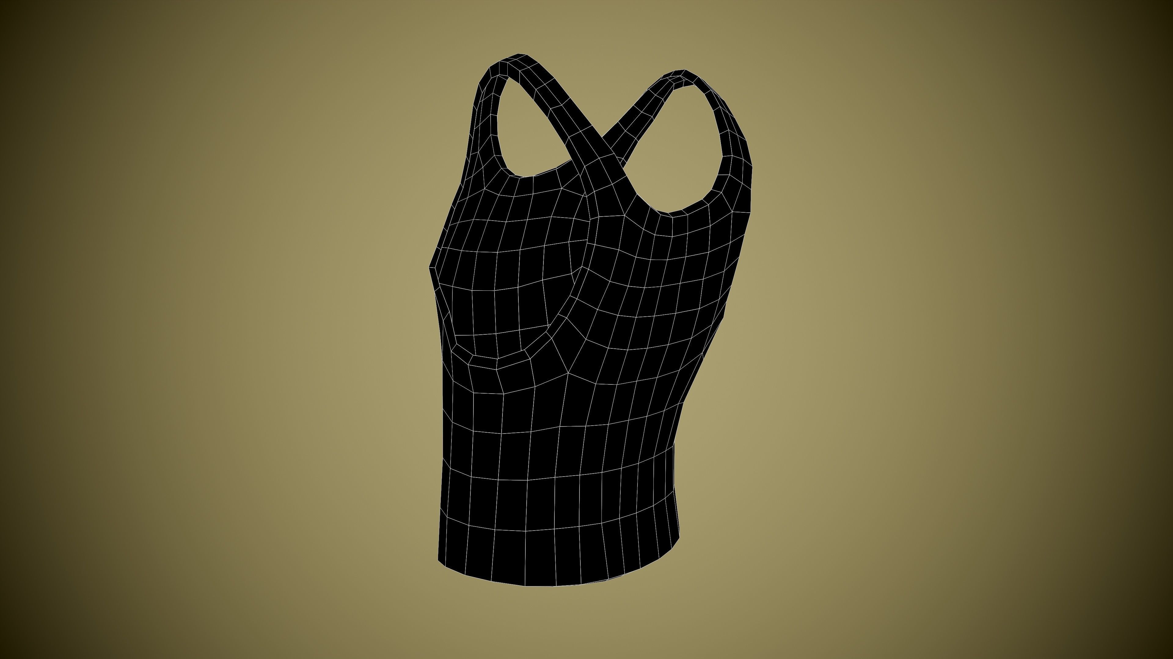 Singlet low-poly tank top with design Low-poly 3D model_20