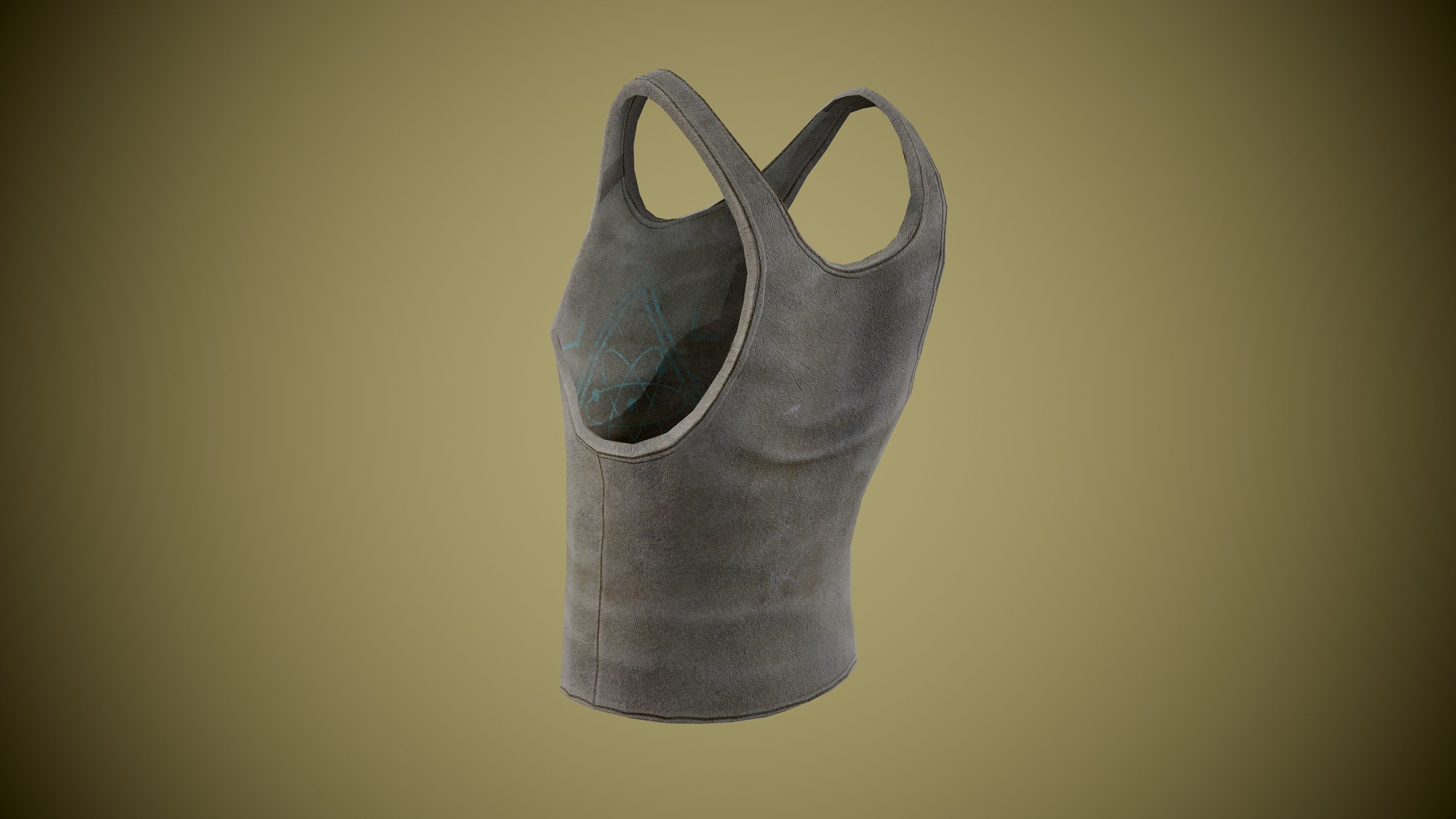 Singlet low-poly tank top with design Low-poly 3D model_12