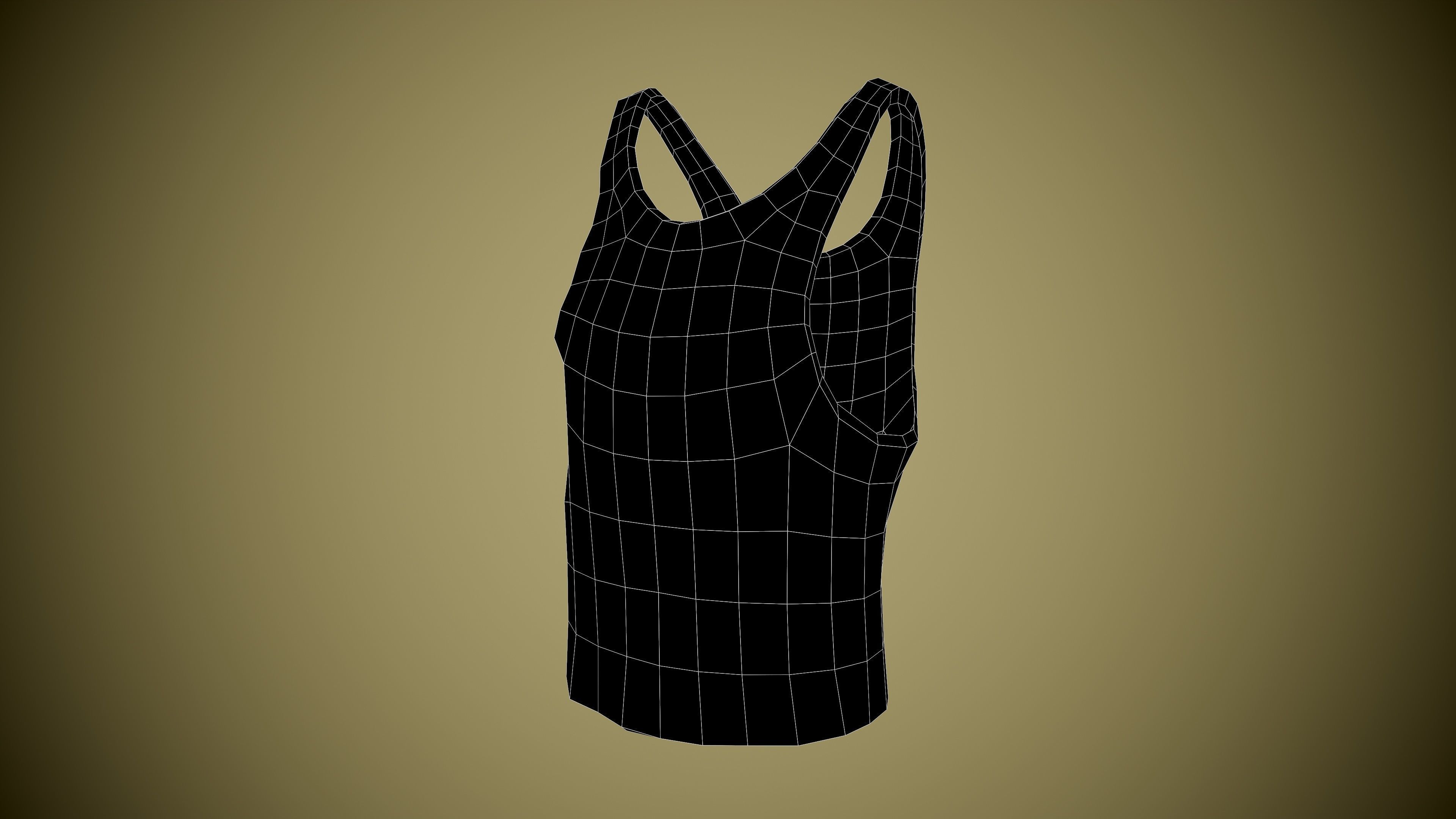 Singlet low-poly tank top with design Low-poly 3D model_19