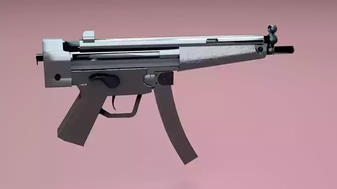 GUN HKSP5 - Model and Textures - Low-poly 3D model