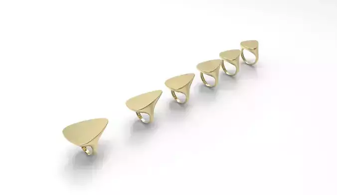 Signet Ring soft triangle  6parts  