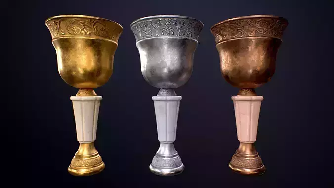 Treasure Chalice Low-poly Game-Ready PBR Low-poly 3D model