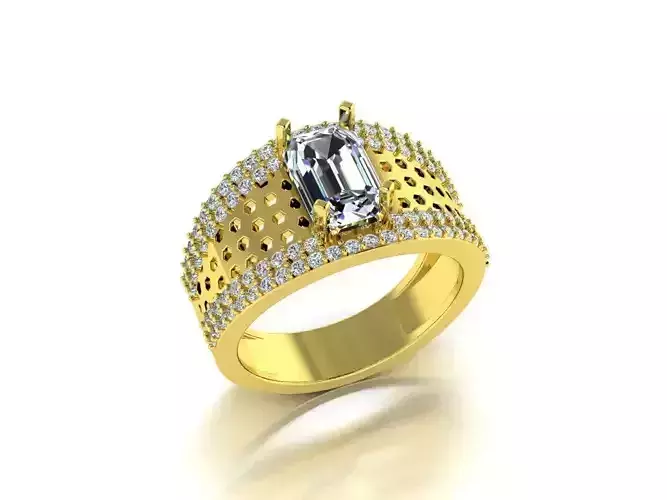 Men Diamond Jewelry Ring 3D print model