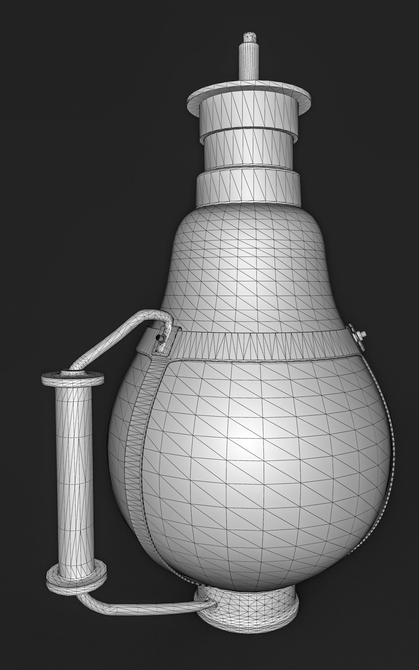 bulb oil lamp Low-poly 3D model_5