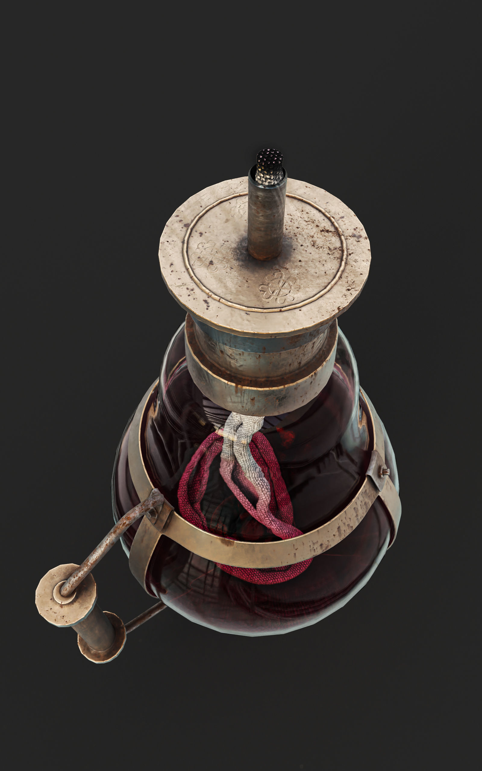 bulb oil lamp Low-poly 3D model_3