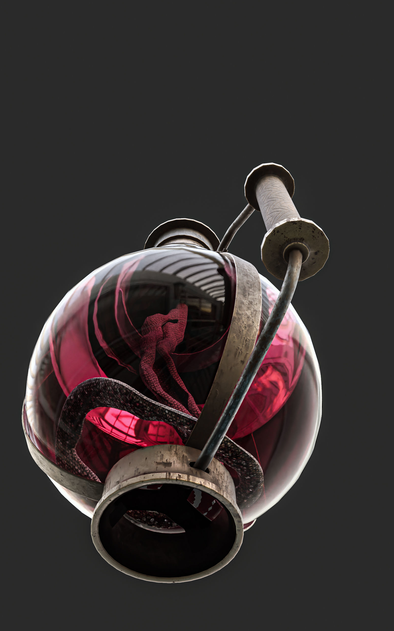 bulb oil lamp Low-poly 3D model_4