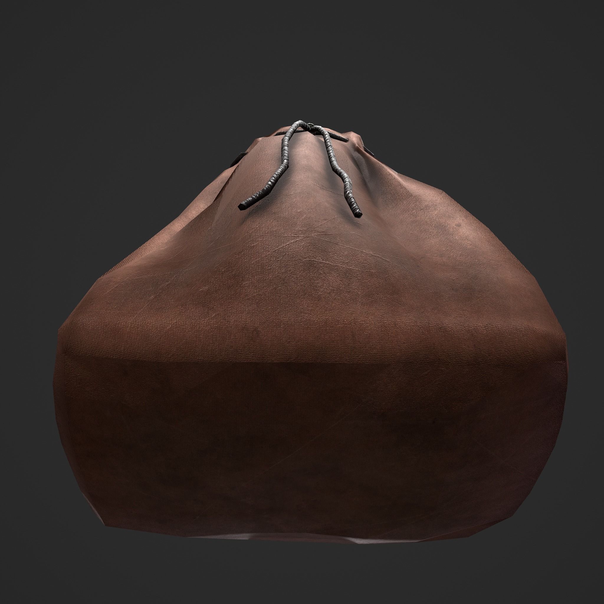 Medieval Drawstring Bag Low-poly 3D model_18
