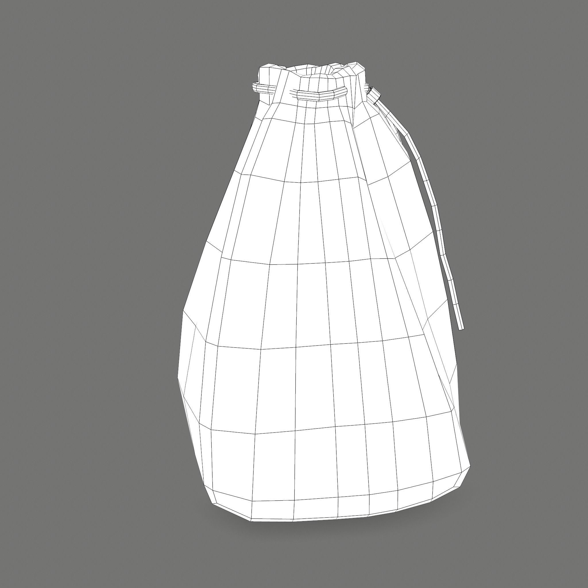 Medieval Drawstring Bag Low-poly 3D model_41