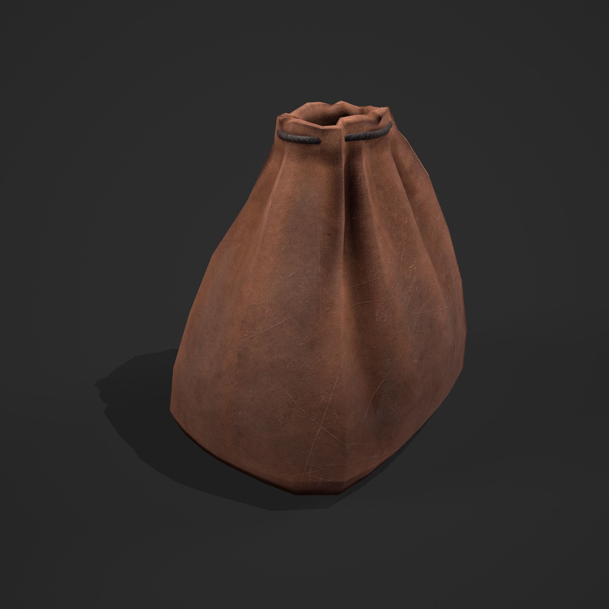 Medieval Drawstring Bag Low-poly 3D model_6