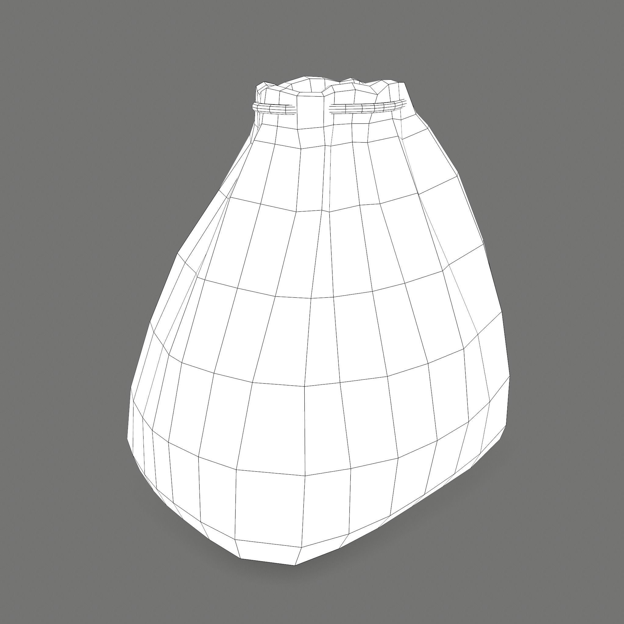 Medieval Drawstring Bag Low-poly 3D model_45