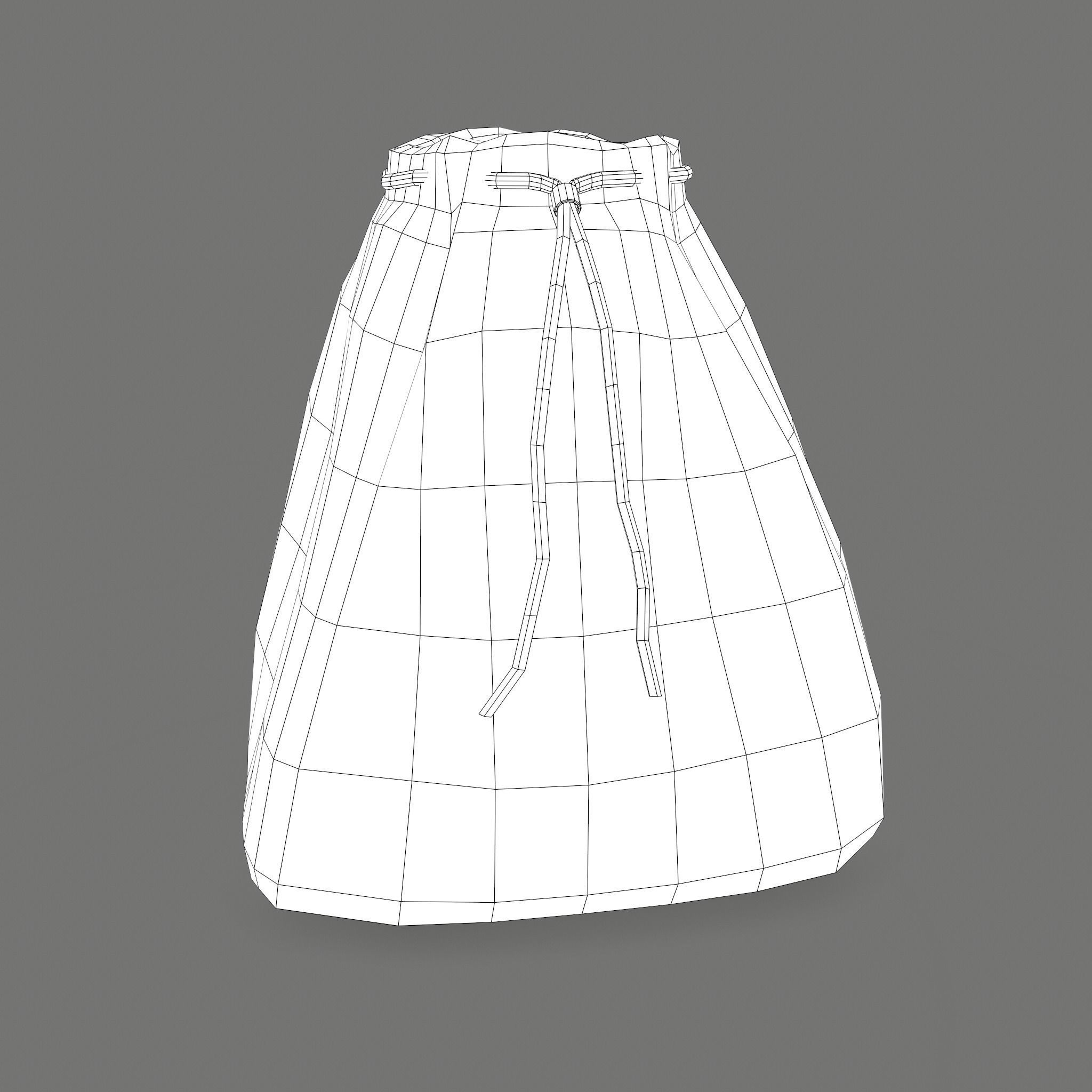 Medieval Drawstring Bag Low-poly 3D model_44