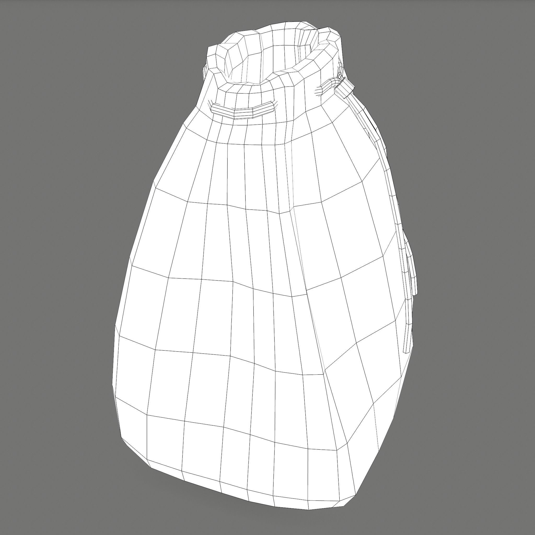 Medieval Drawstring Bag Low-poly 3D model_53