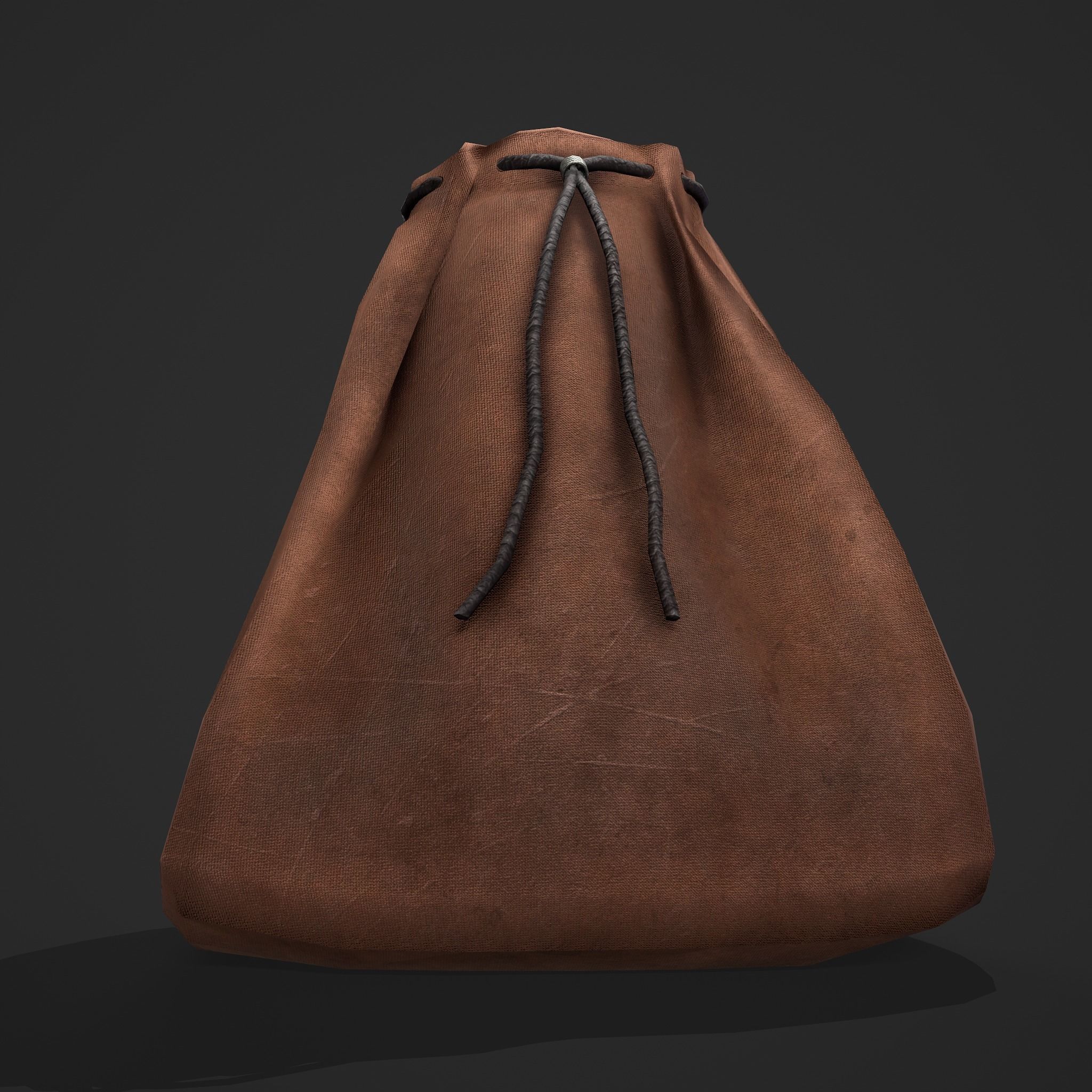 Medieval Drawstring Bag Low-poly 3D model_17