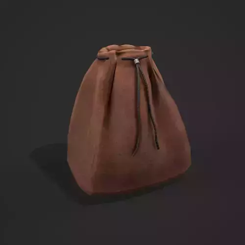 Medieval Drawstring Bag Low-poly 3D model