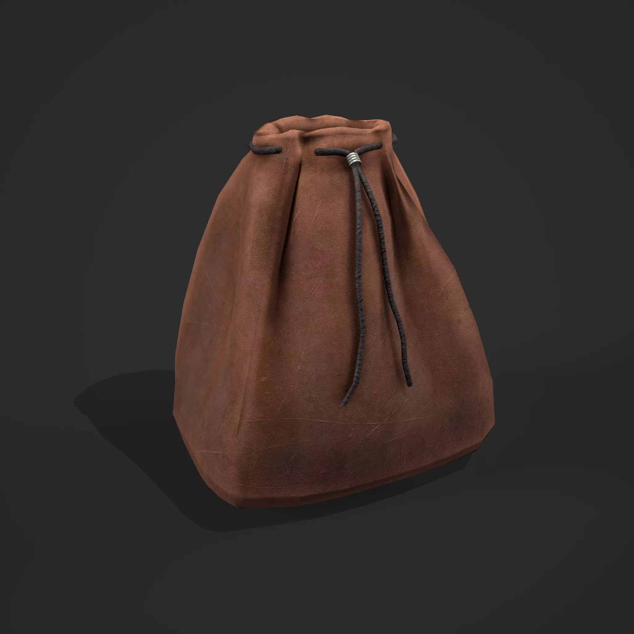 Medieval Drawstring Bag Low-poly 3D model_0